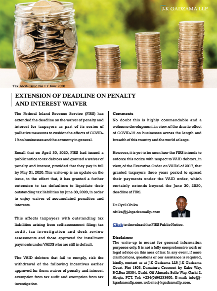 Cover of Extension of Deadline on Penalty and Interest Waiver