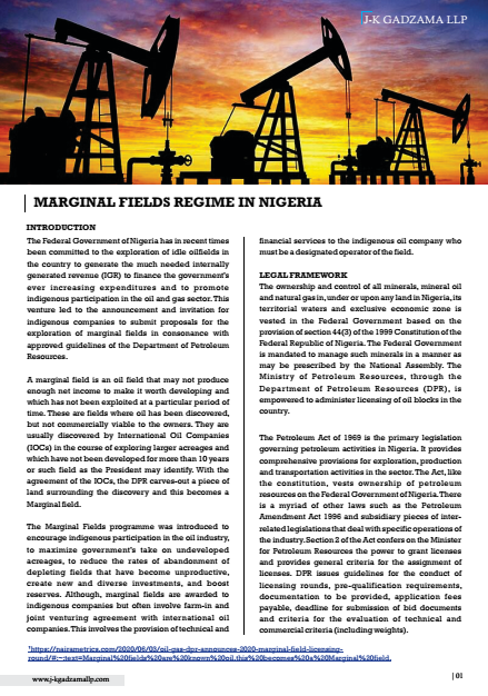 Cover of Marginal Fields Regime in Nigeria
